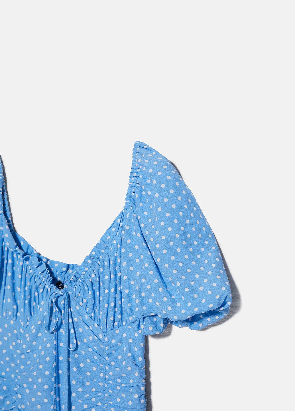 Голубое кэжуал платье Zara в горошек