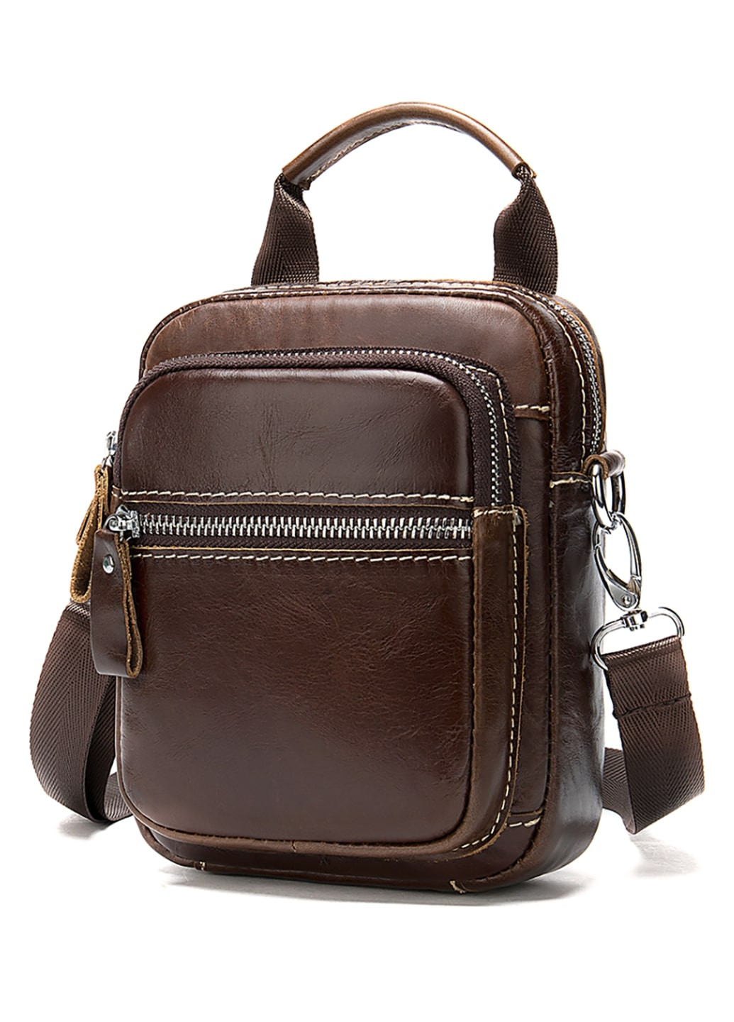 Чоловіча шкіряна сумка на пояс 19х15,5х4,5 см Vintage (252414623)