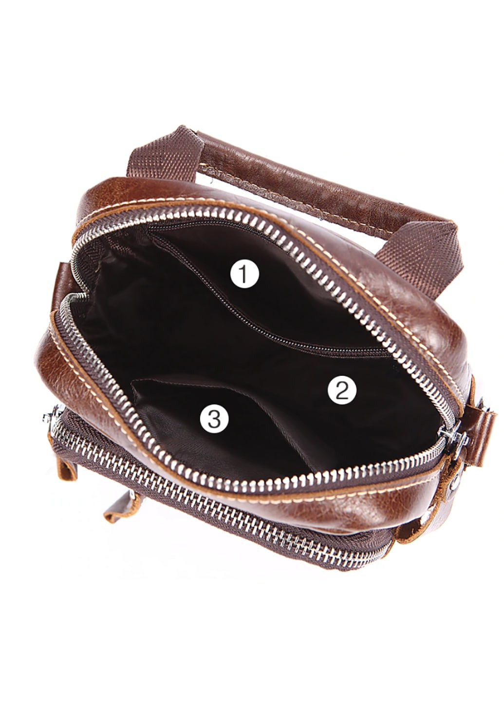 Чоловіча шкіряна сумка на пояс 19х15,5х4,5 см Vintage (252414623)