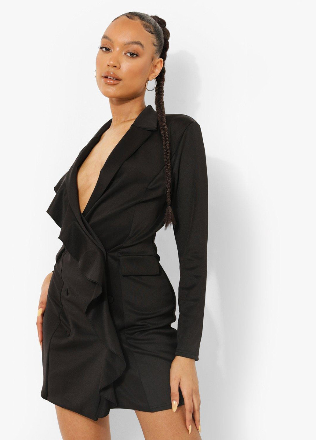 Чорна кежуал сукня сукня-жакет Boohoo однотонна