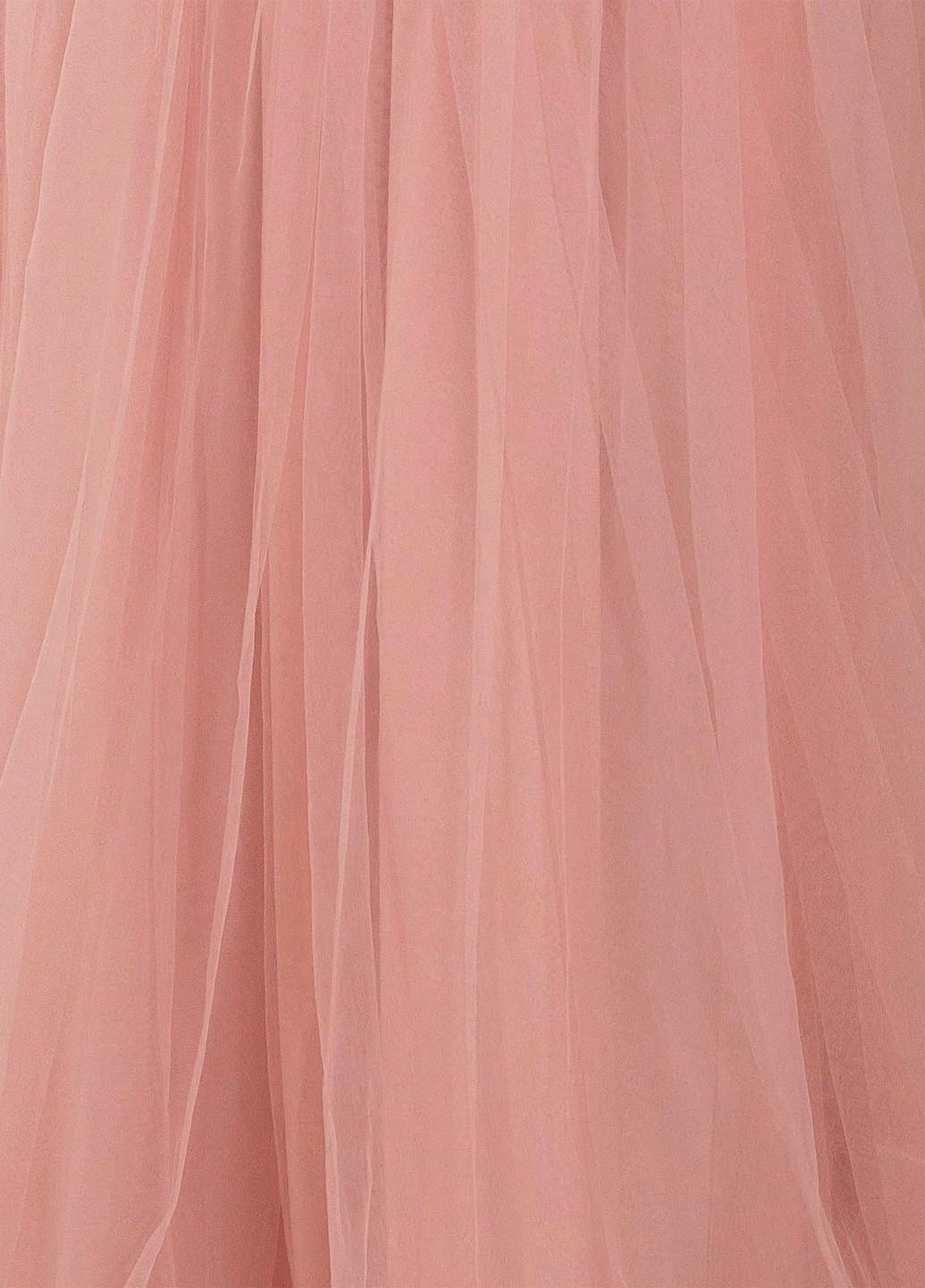 Розовое вечернее платье а-силуэт SHEIN однотонное