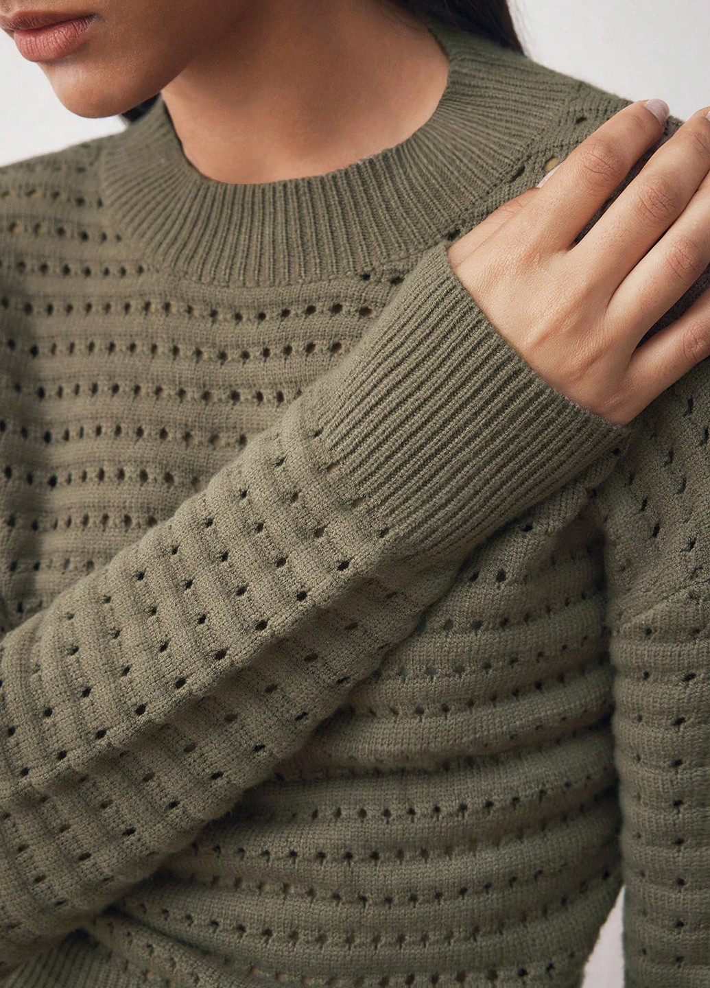 Оливковое (хаки) кэжуал платье платье-свитер, футляр SHEIN однотонное