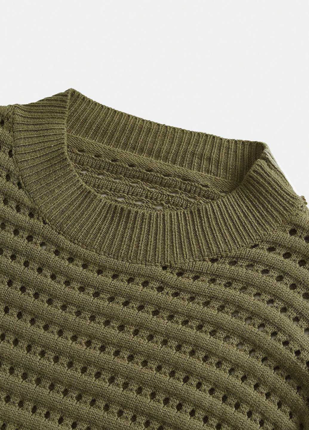 Оливковое (хаки) кэжуал платье платье-свитер, футляр SHEIN однотонное