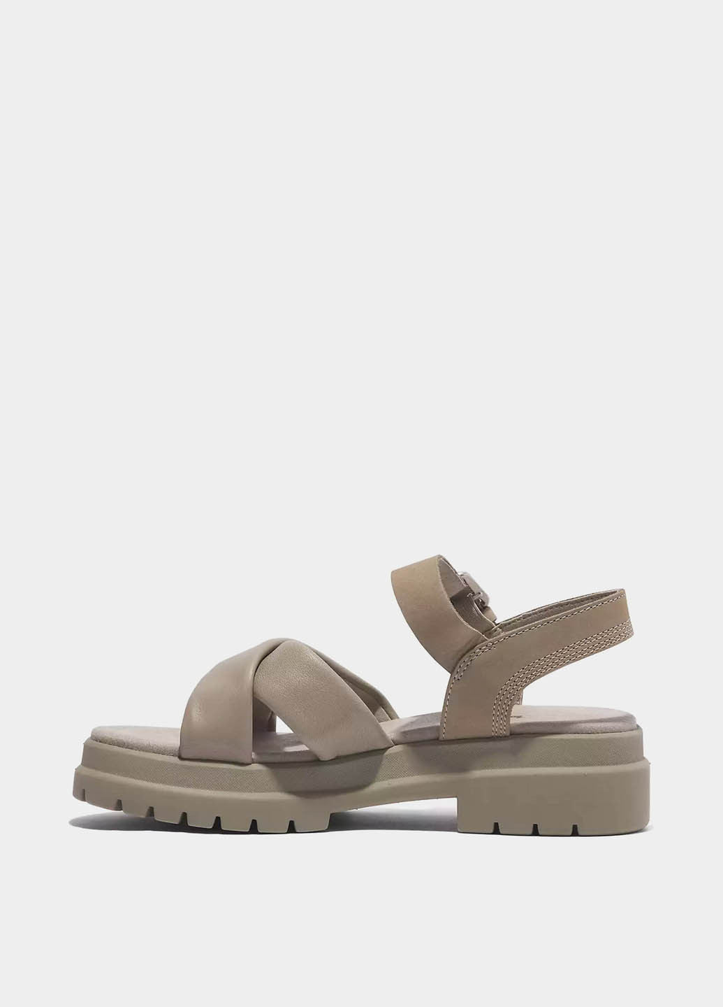 Серо-бежевые босоножки Timberland с ремешком