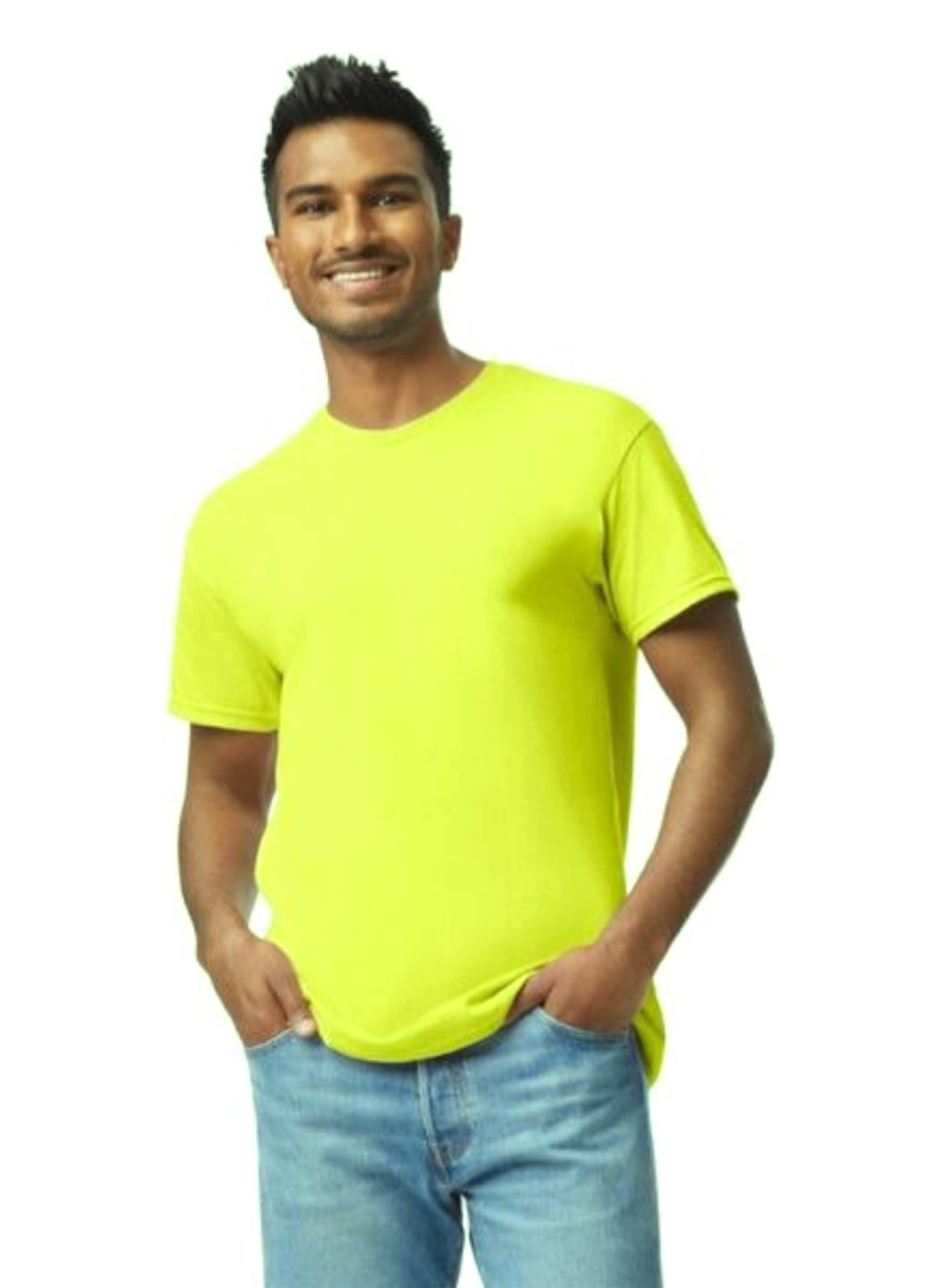 Кислотно-жёлтая футболка Gildan