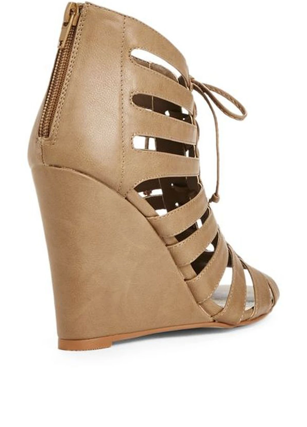 Коричневые босоножки JustFab на молнии со шнуровкой