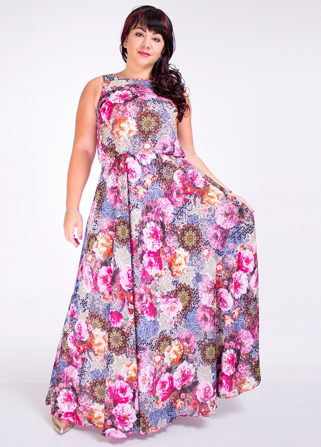 Комбинированное кэжуал платье с юбкой-солнце Fifi Lakres