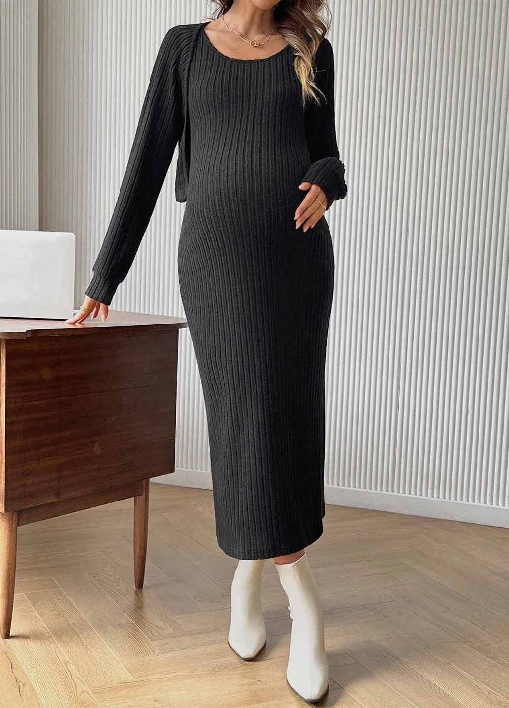 Чорний демісезонний комплект (кардиган, сукня) SHEIN