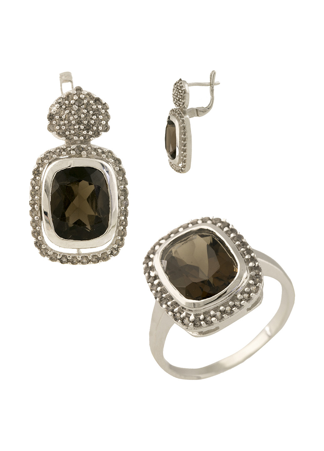 Комплект украшений (кольцо, серьги) GS Silver (17992694)
