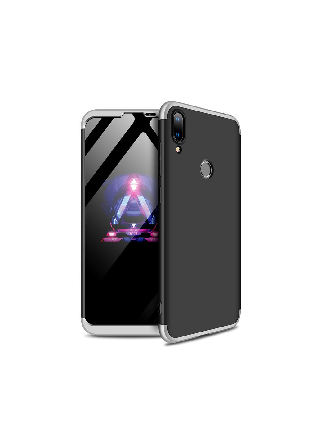 Чехол 3 in 1 Hard PC Case Huawei Y7 2019 Silver/Black GKK (231441385)