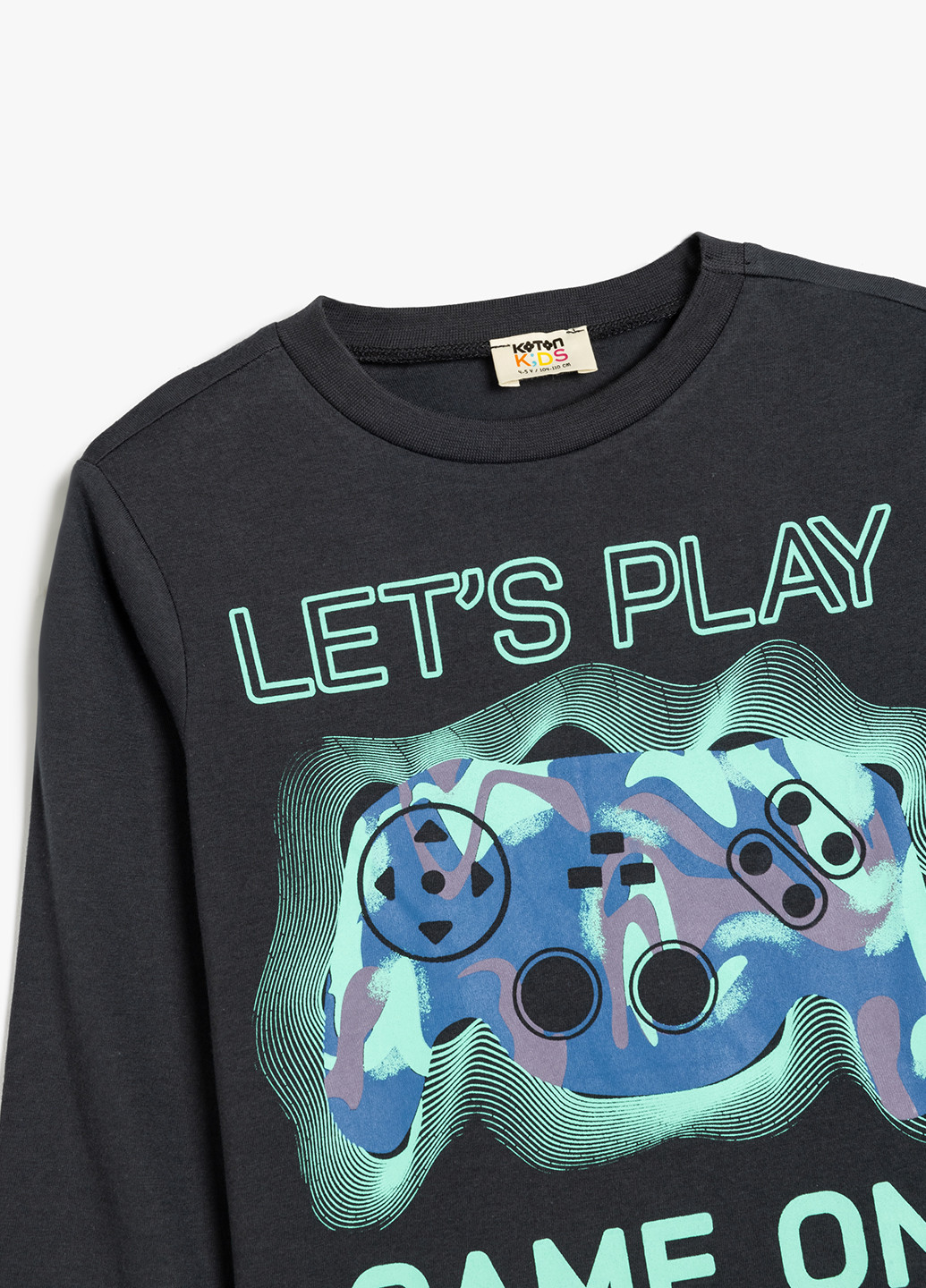 Темно-серый демисезонный кэжуал лонгслив KOTON с рисунком