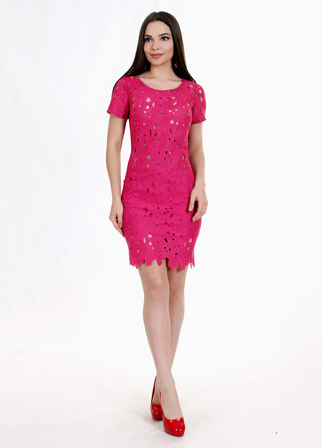 Рожева коктейльна сукня Enigma однотонна
