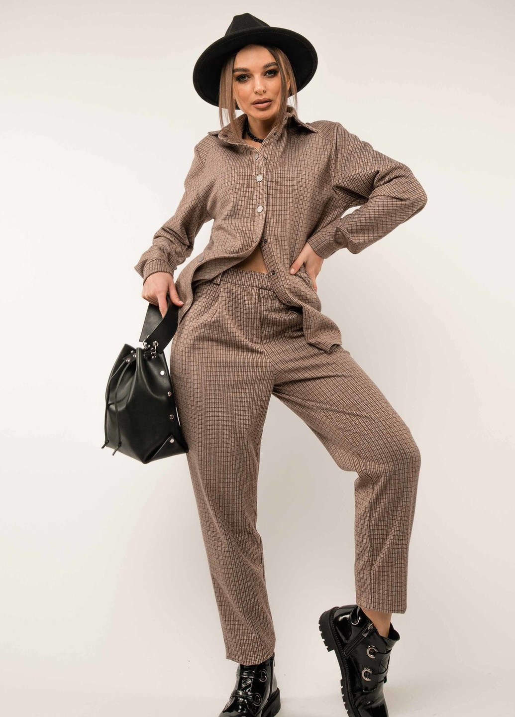 Сорочка Рі Марі Лейден РУ 0520 беж клітина Ри Мари (224984527)