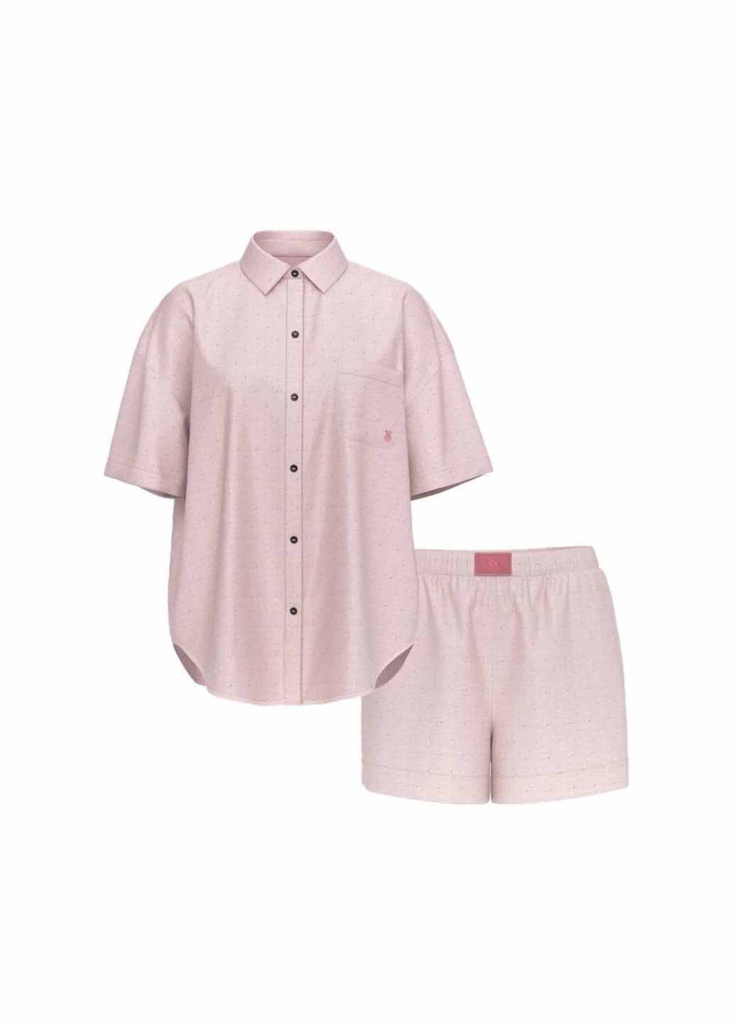 Розовая всесезон пижама (рубашка, шорты) рубашка + шорты Victoria's Secret