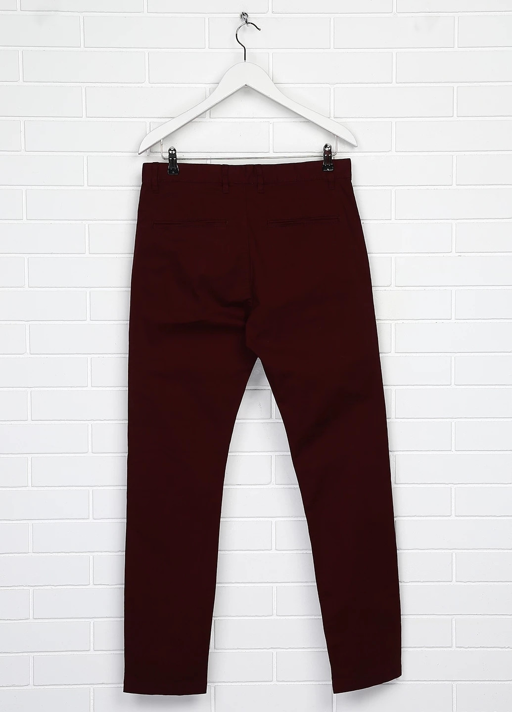 Бордовые кэжуал демисезонные чиносы, зауженные брюки H&M