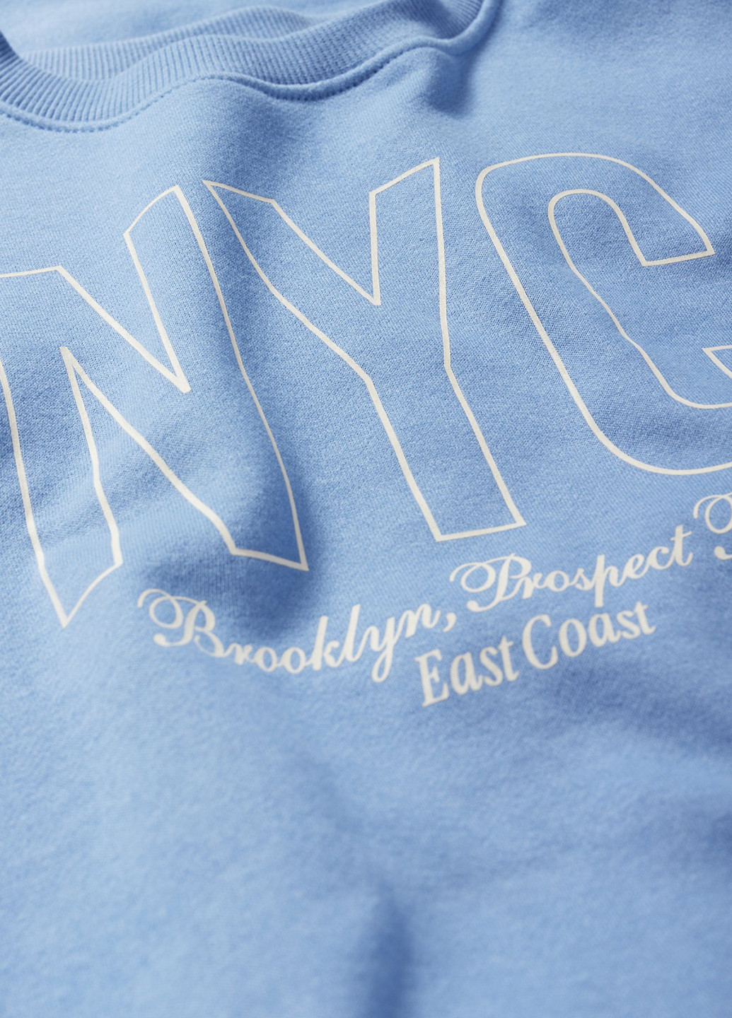 C&A світшот напис світло-синій спортивний, кежуал футер, бавовна