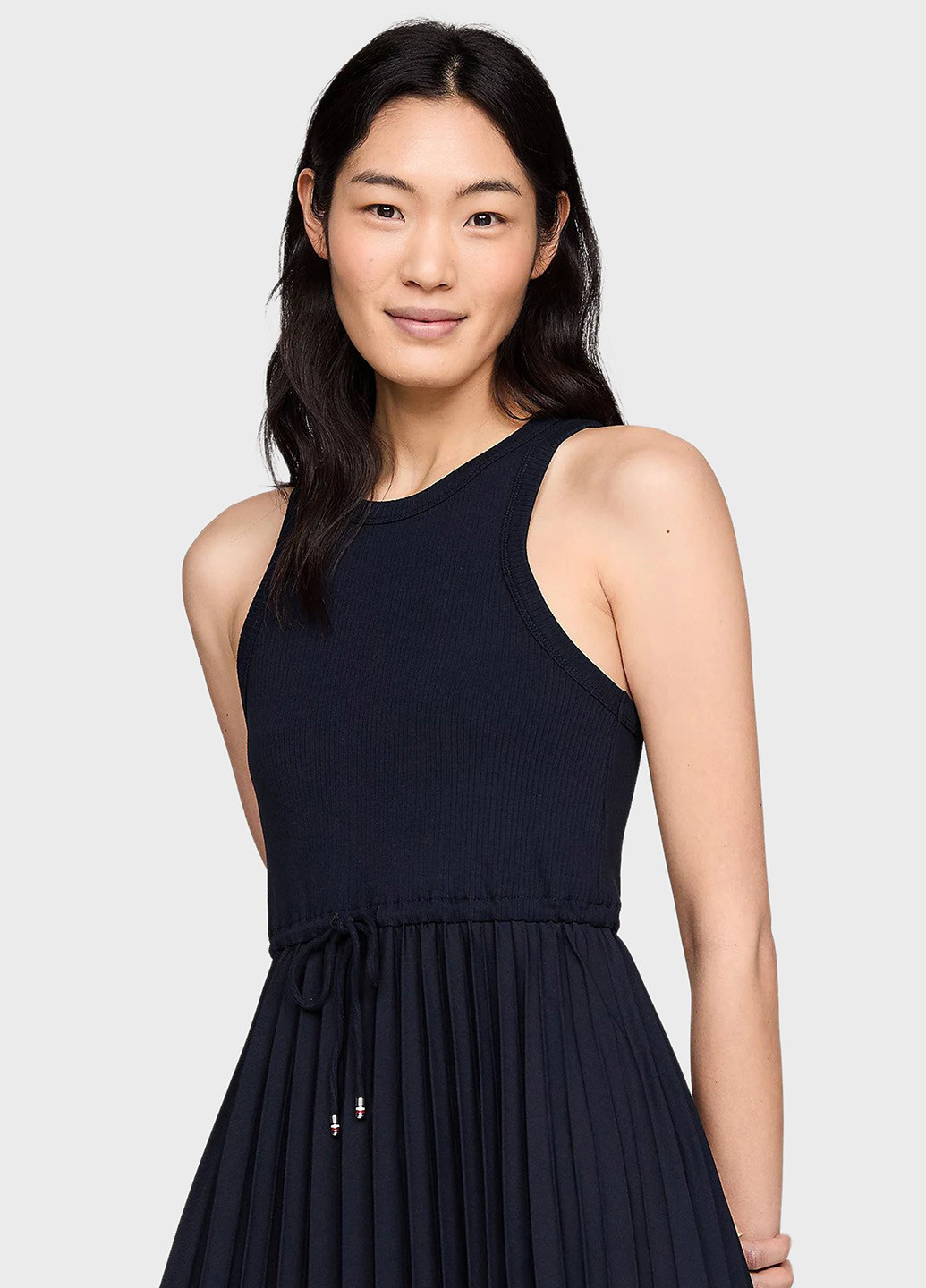 Темно-синя кежуал сукня плісована Tommy Hilfiger однотонна