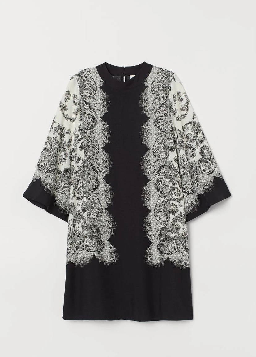 Чорна джинсова сукня H&M з орнаментом