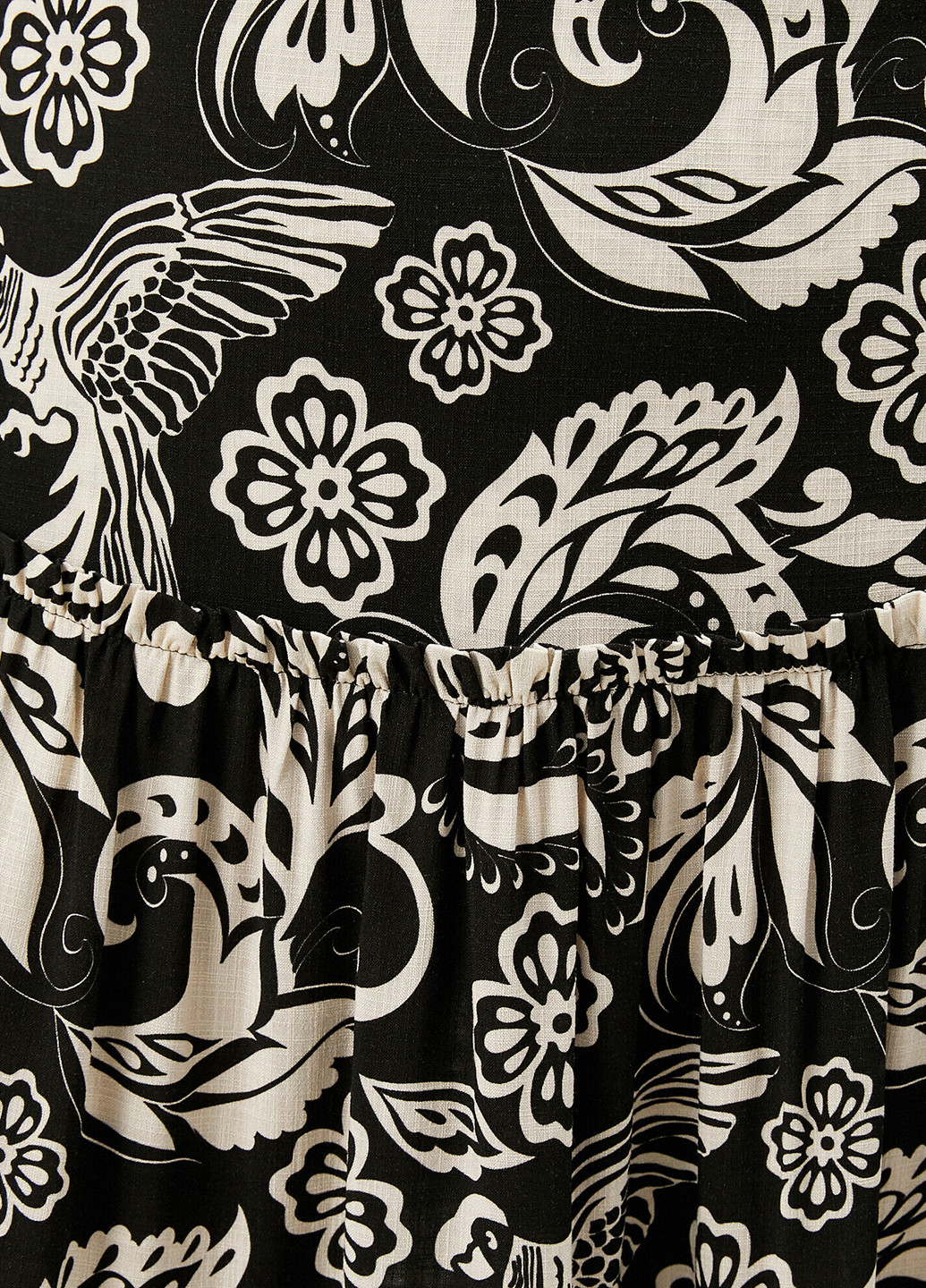 Черно-белая кэжуал с рисунком юбка KOTON а-силуэта (трапеция)