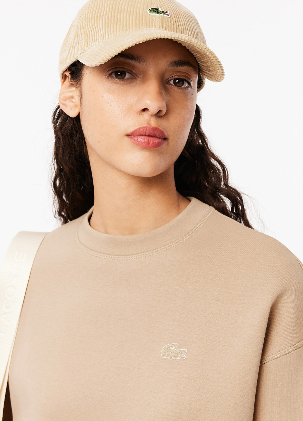 Бежевый свитшот Lacoste однотонный нашивки (363619916)