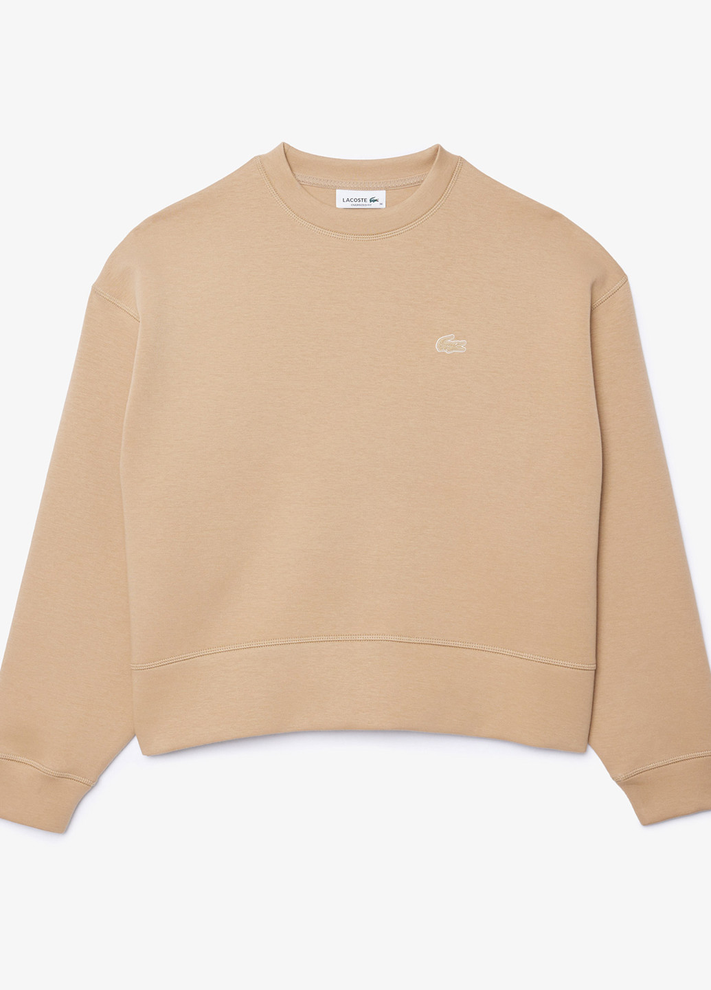 Бежевый свитшот Lacoste однотонный нашивки (363619916)