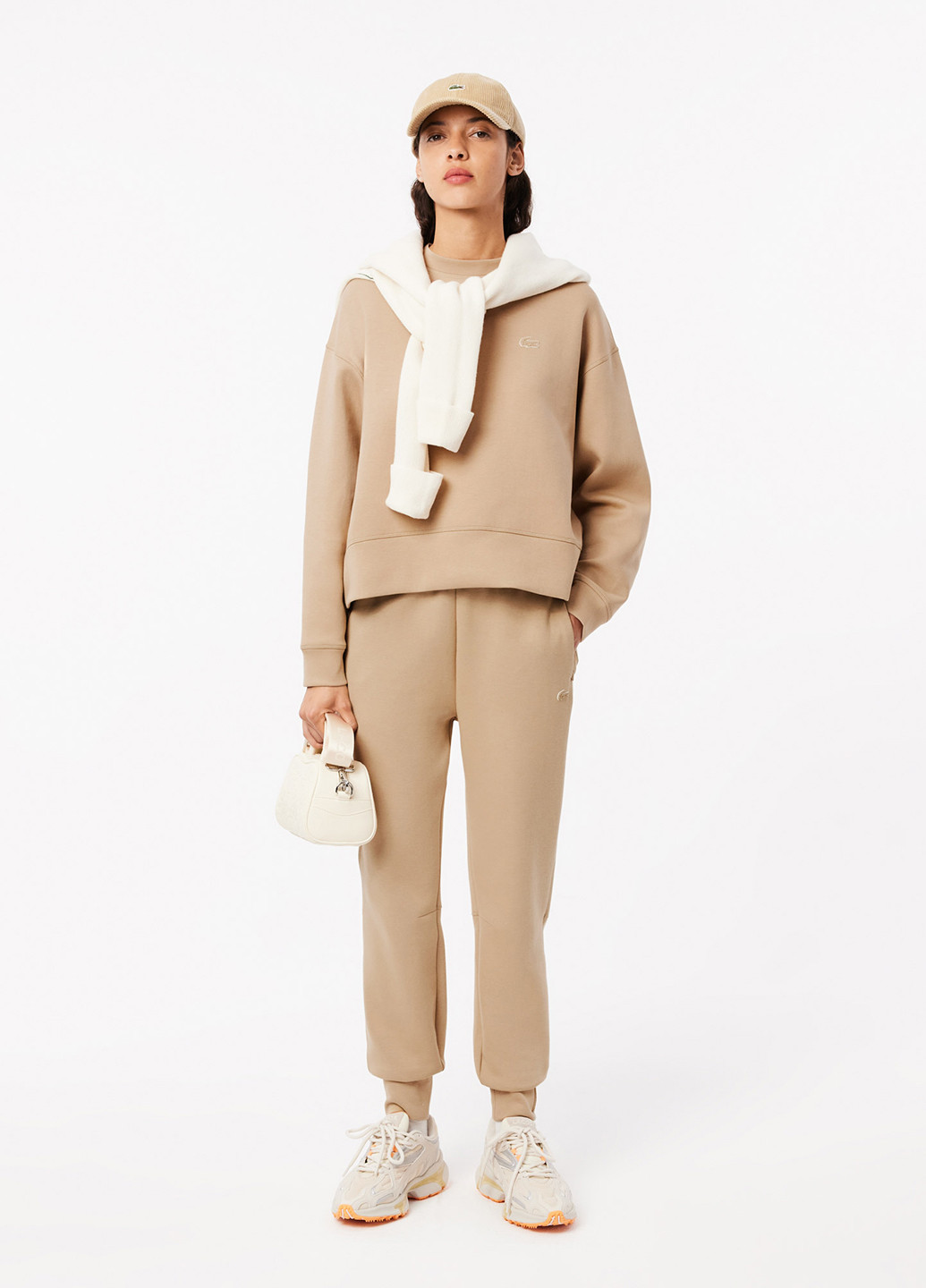 Бежевый свитшот Lacoste однотонный нашивки (363619916)