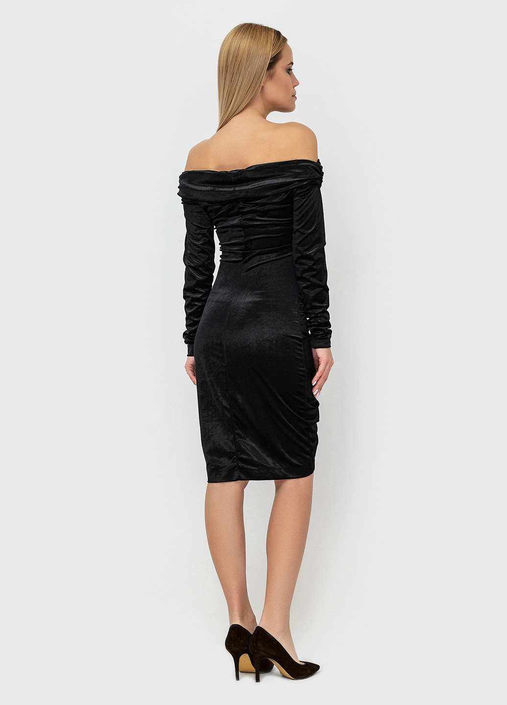 Черное коктейльное платье MORANDI однотонное