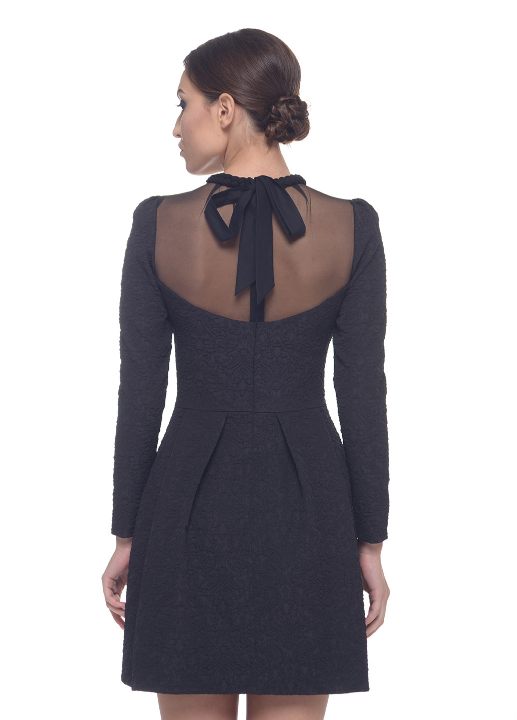 Черное кэжуал платье клеш Arefeva фактурное