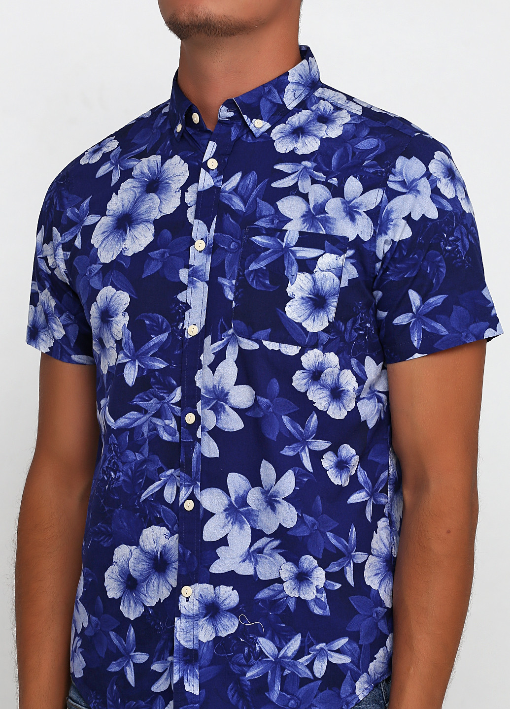 Синяя кэжуал рубашка с цветами Homebound