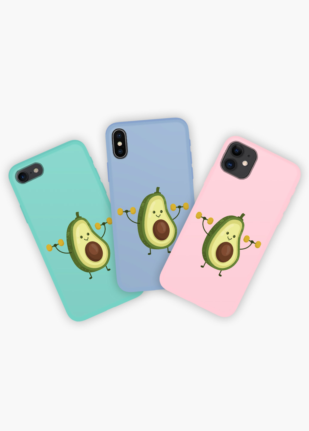 Чохол силіконовий Apple Iphone X Авокадо Фітнес (Avocado Fitness) Білий (6129-1394) MobiPrint (219537090)