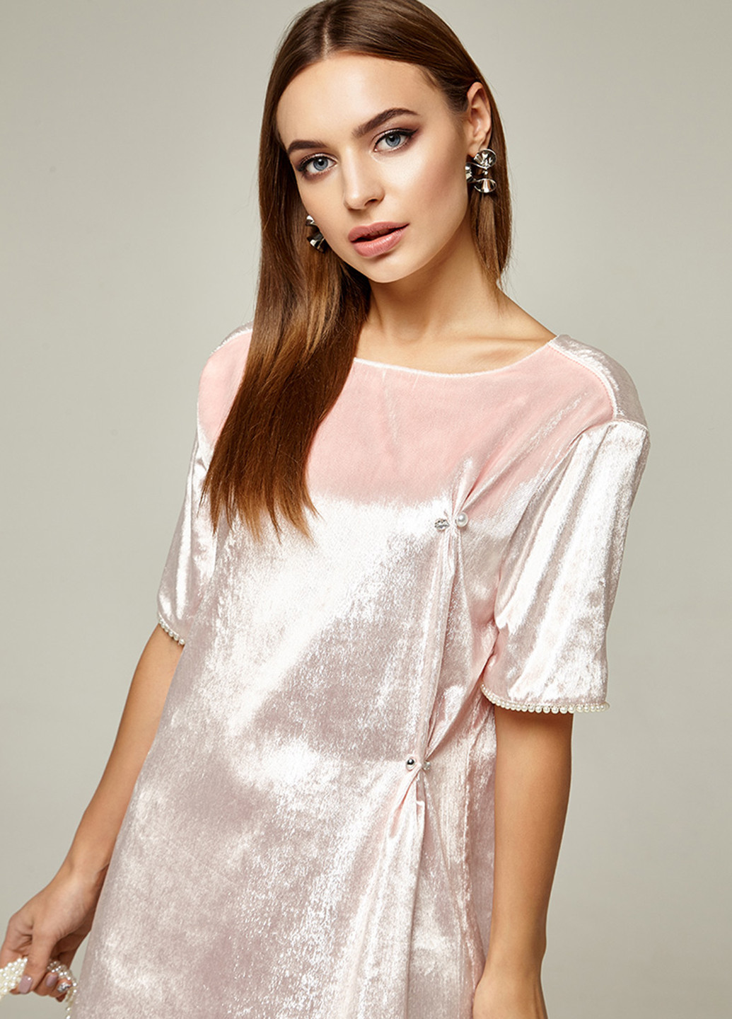 Світло-рожева коктейльна плаття, сукня Solh однотонна