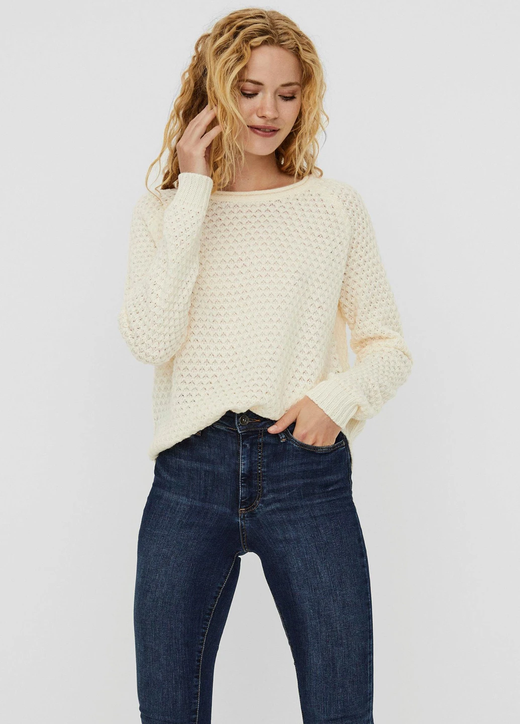 Молочний демісезонний светр Vero Moda