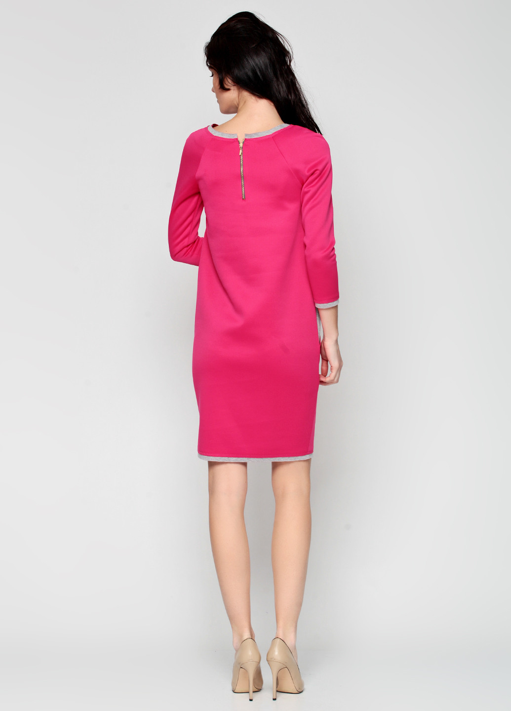 Рожева кежуал платье з довгим рукавом Stefanie L однотонна