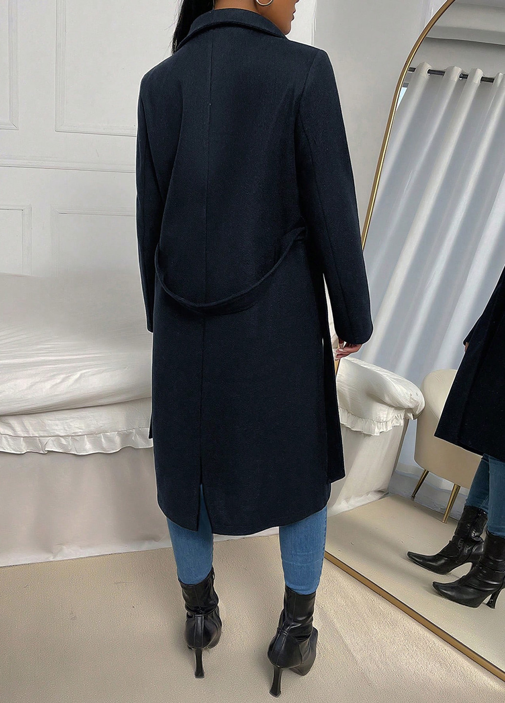 Чорне демісезонне Пальто SHEIN