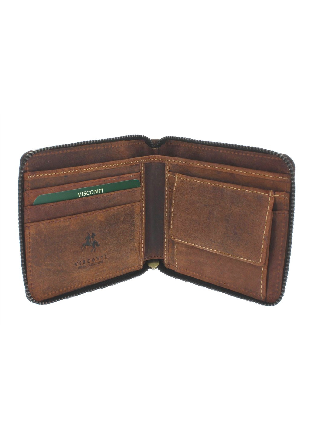 Кошелек мужской кожаный на молнии 702 Visconti (254314282)
