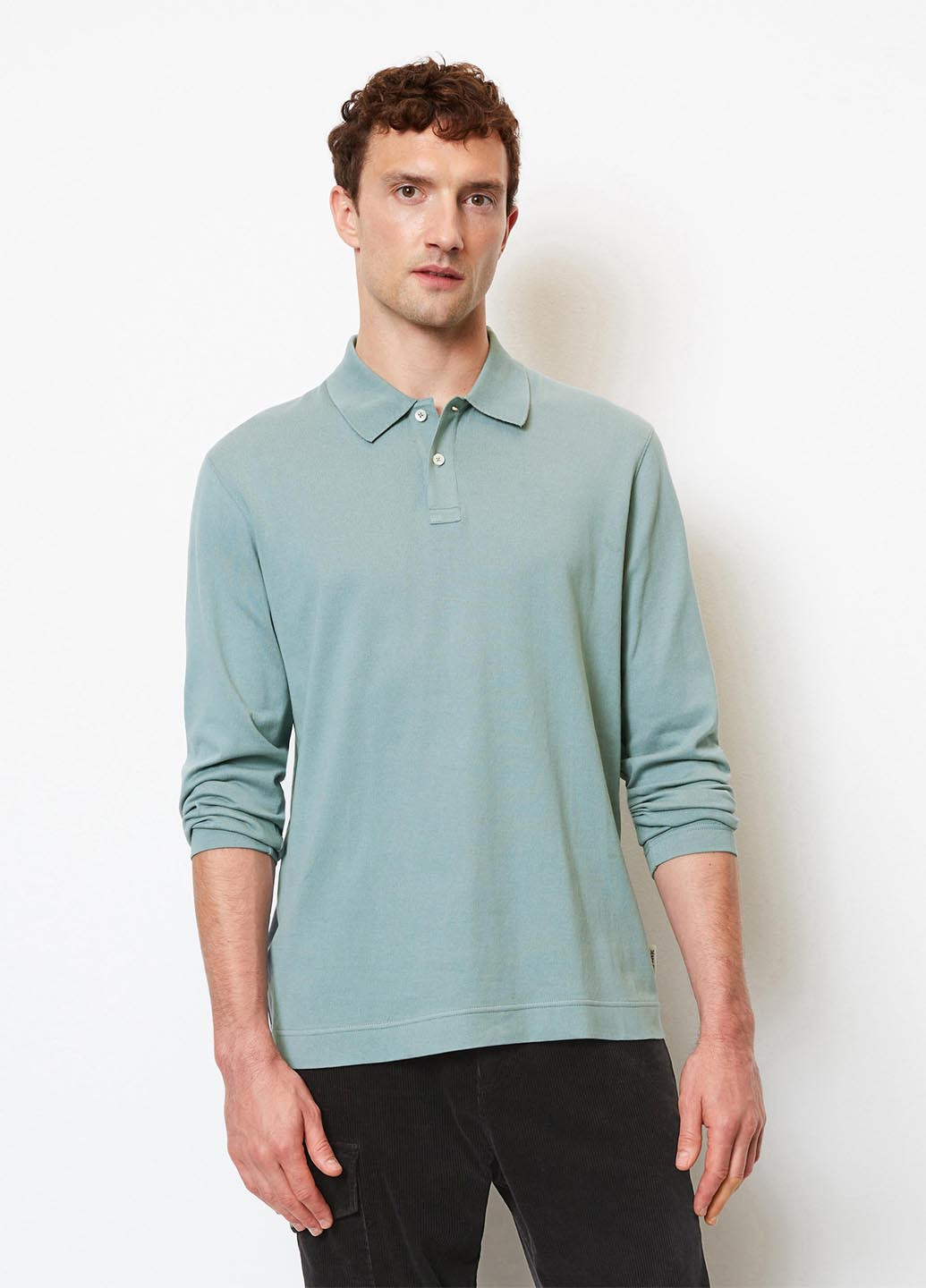 Голубой футболка-поло для мужчин Marc O'Polo однотонная