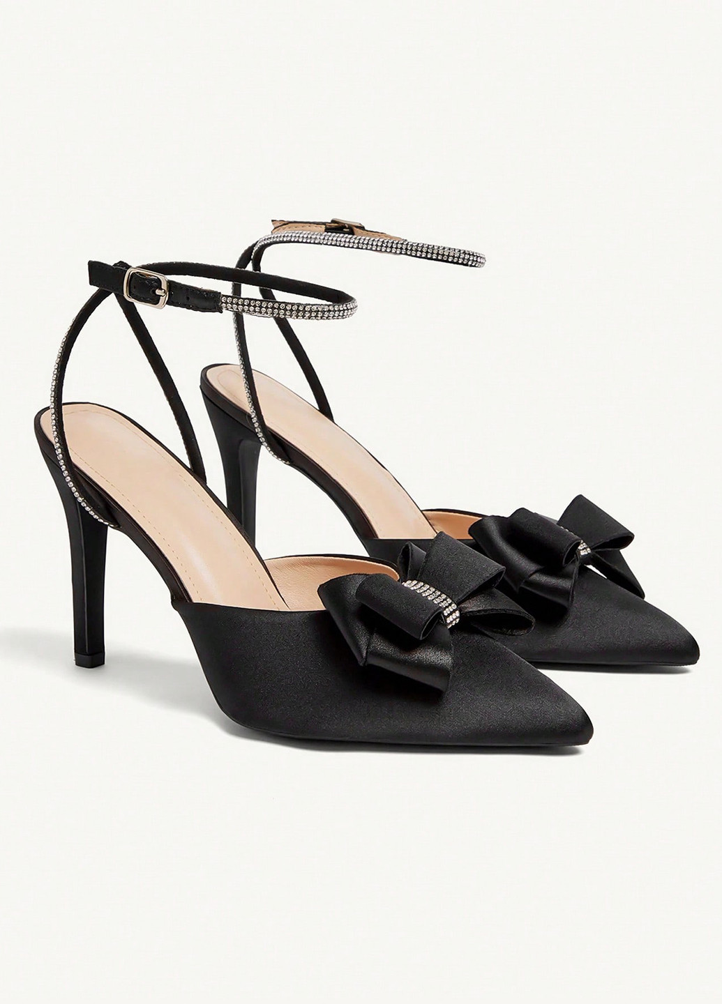 SHEIN Туфлі анкл страп чорний з текстиль, китай — демісезон (367003774)