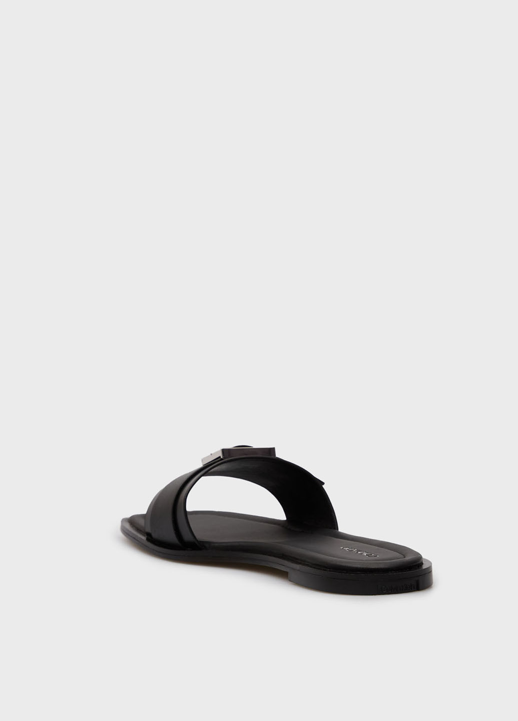 Черные шлепанцы Calvin Klein с пряжкой, с логотипом