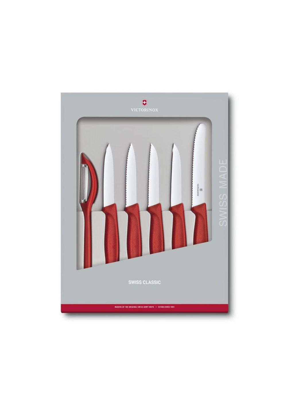 Набор ножей SwissClassic Paring Set 6 шт Red (6.7111.6G) Victorinox красные,