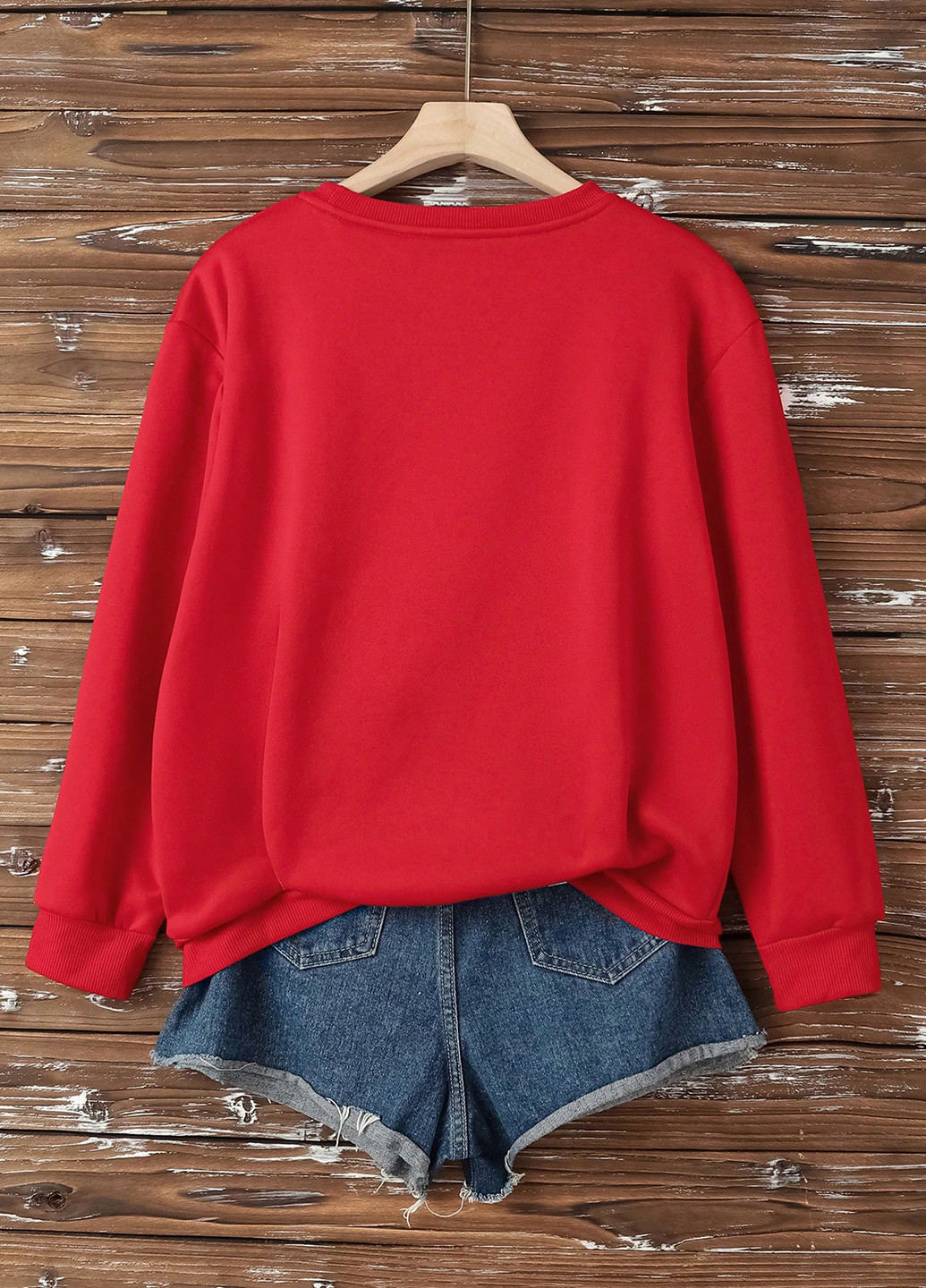 Червоний світшот SHEIN новорічний паєтки (343316868)