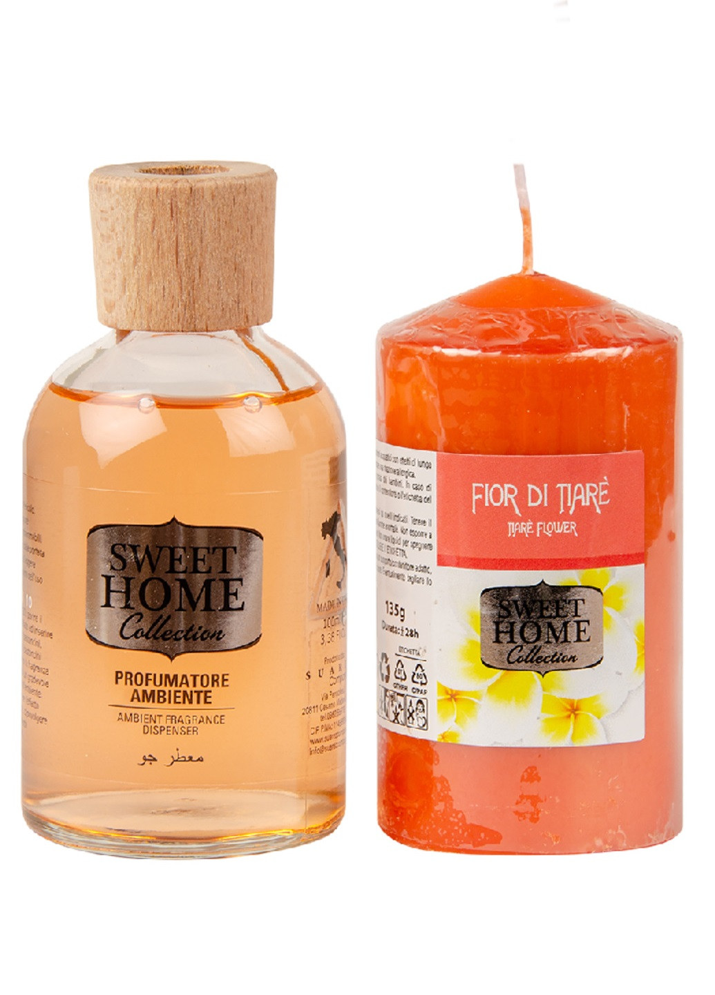 Набор подарочный (ароматизатор для дома TIARÉ FLOWER 100 мл + свеча 135 г) Sweet Home (251181169)