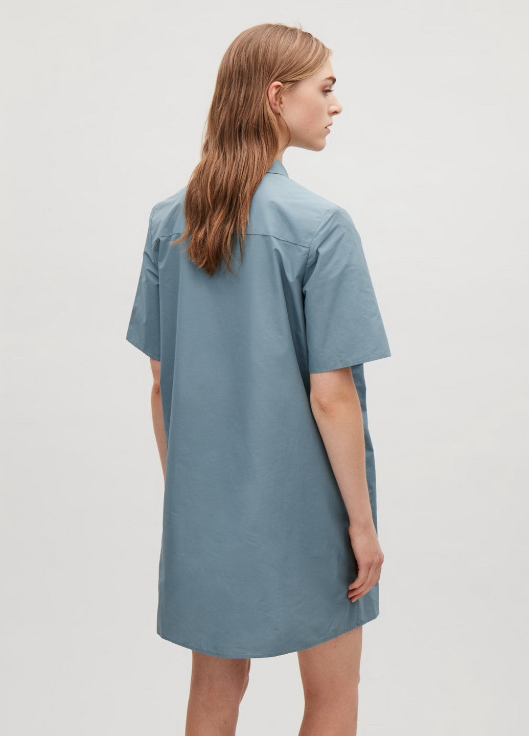 Серо-голубое кэжуал платье рубашка Cos однотонное