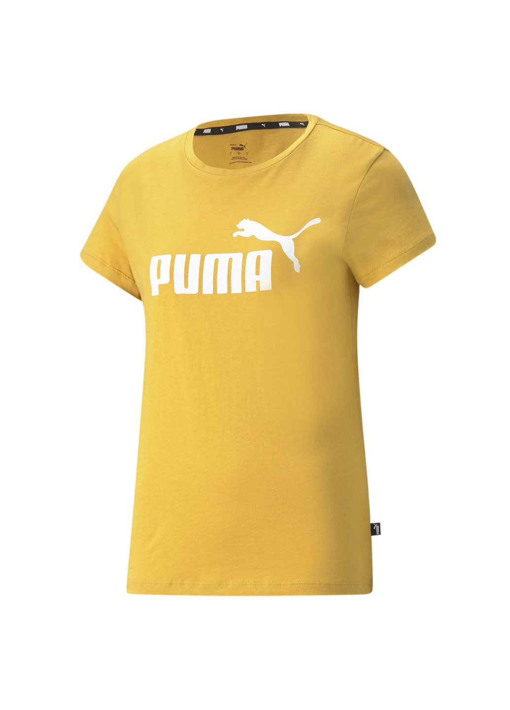 Желтая всесезон футболка essentials logo women's tee Puma