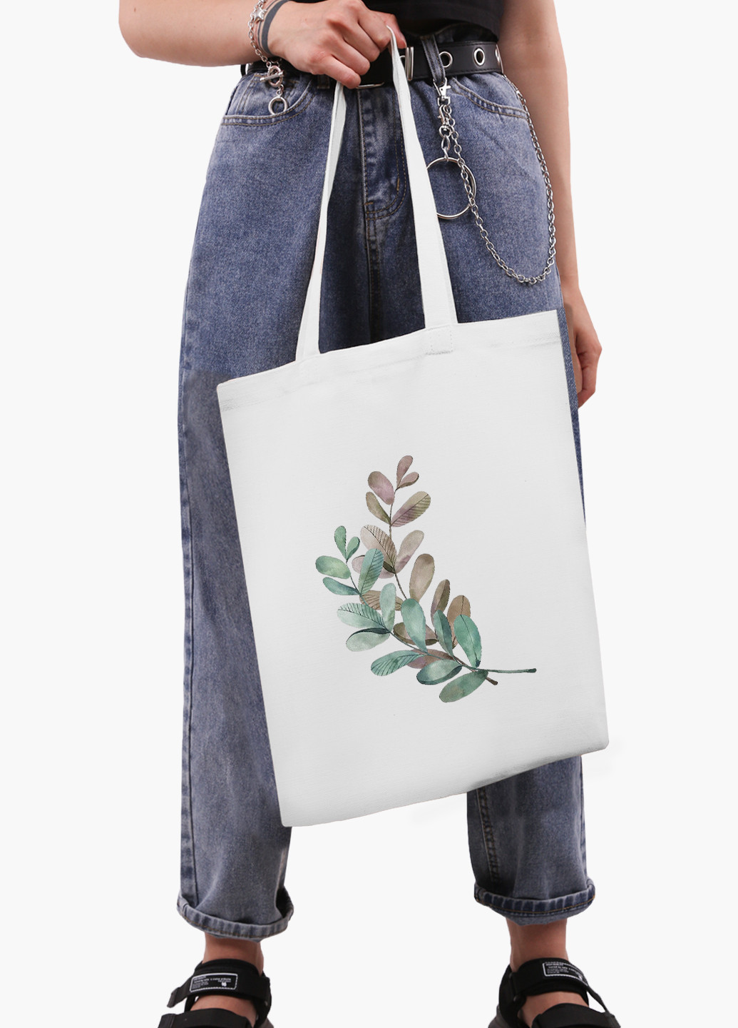 Еко сумка шоппер біла Екологія (Ecology) (9227-1332-WT2) Еко сумка шоппер біла 41*35 см MobiPrint шопер персонаж біла кежуал