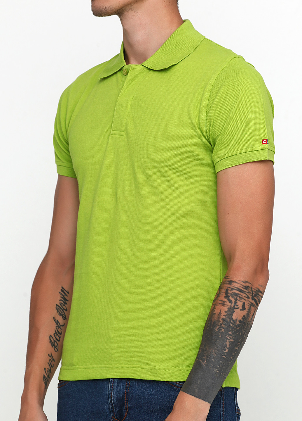 Салатовая футболка-поло для мужчин Castro однотонная