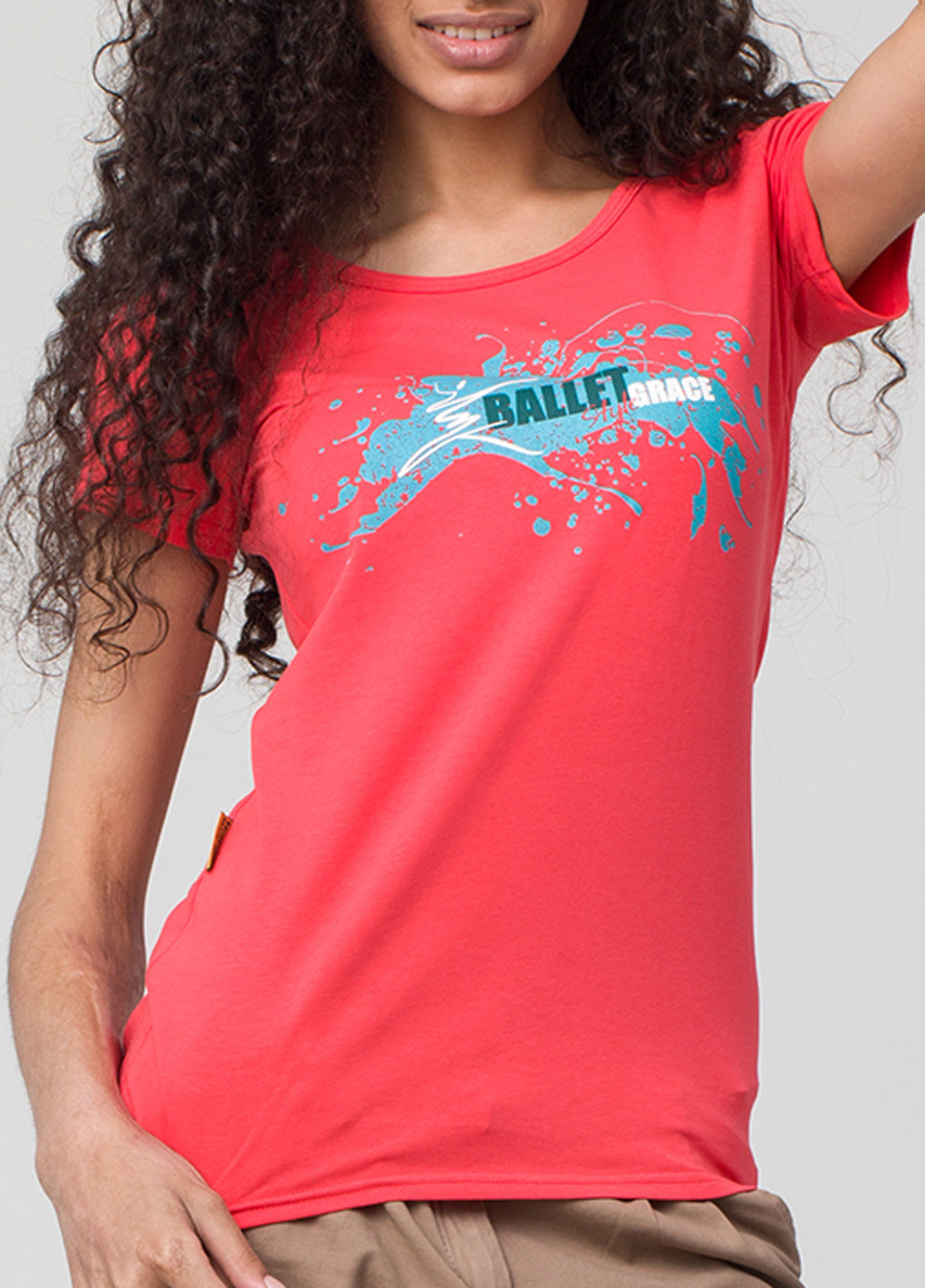 Коралловая летняя футболка Ballet Grace