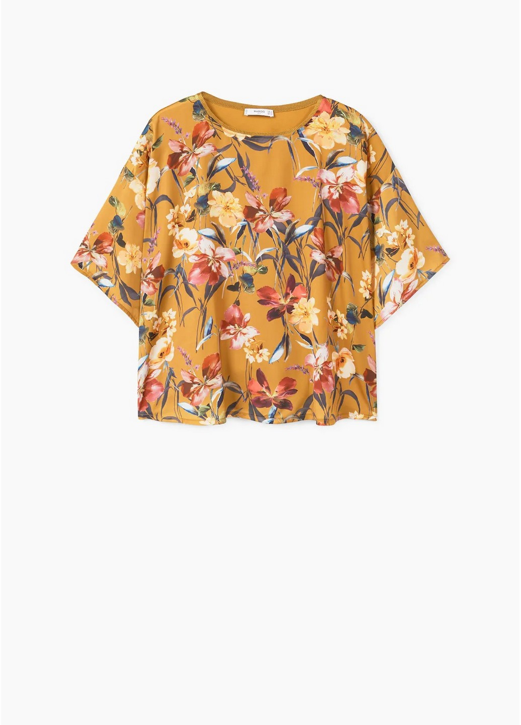 Горчичная летняя блуза Mango