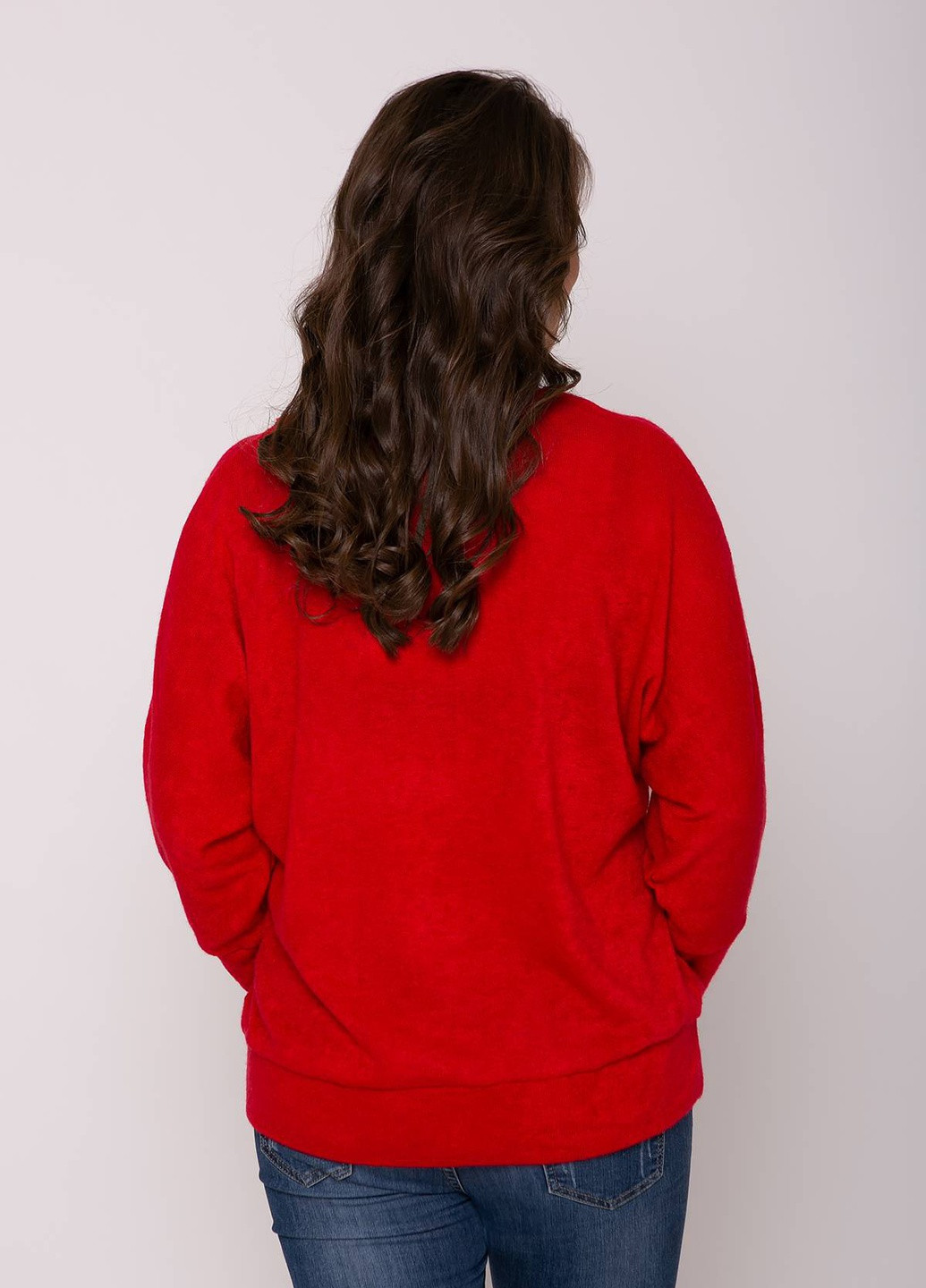Червоний зимовий джемпер із ангори з мереживом еріка червоний Tatiana