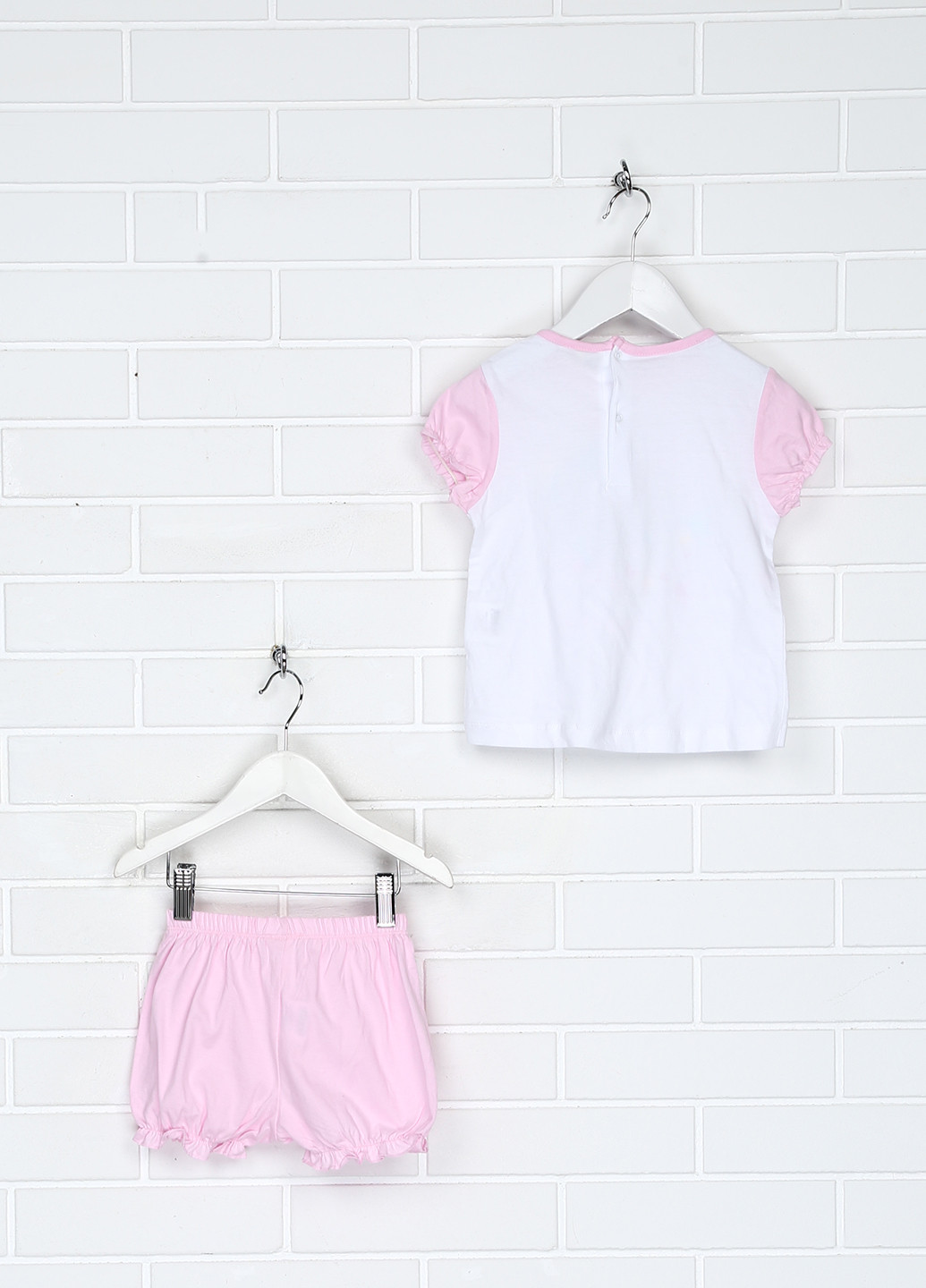 Розовый летний комплект (футболка, шорты) OVS