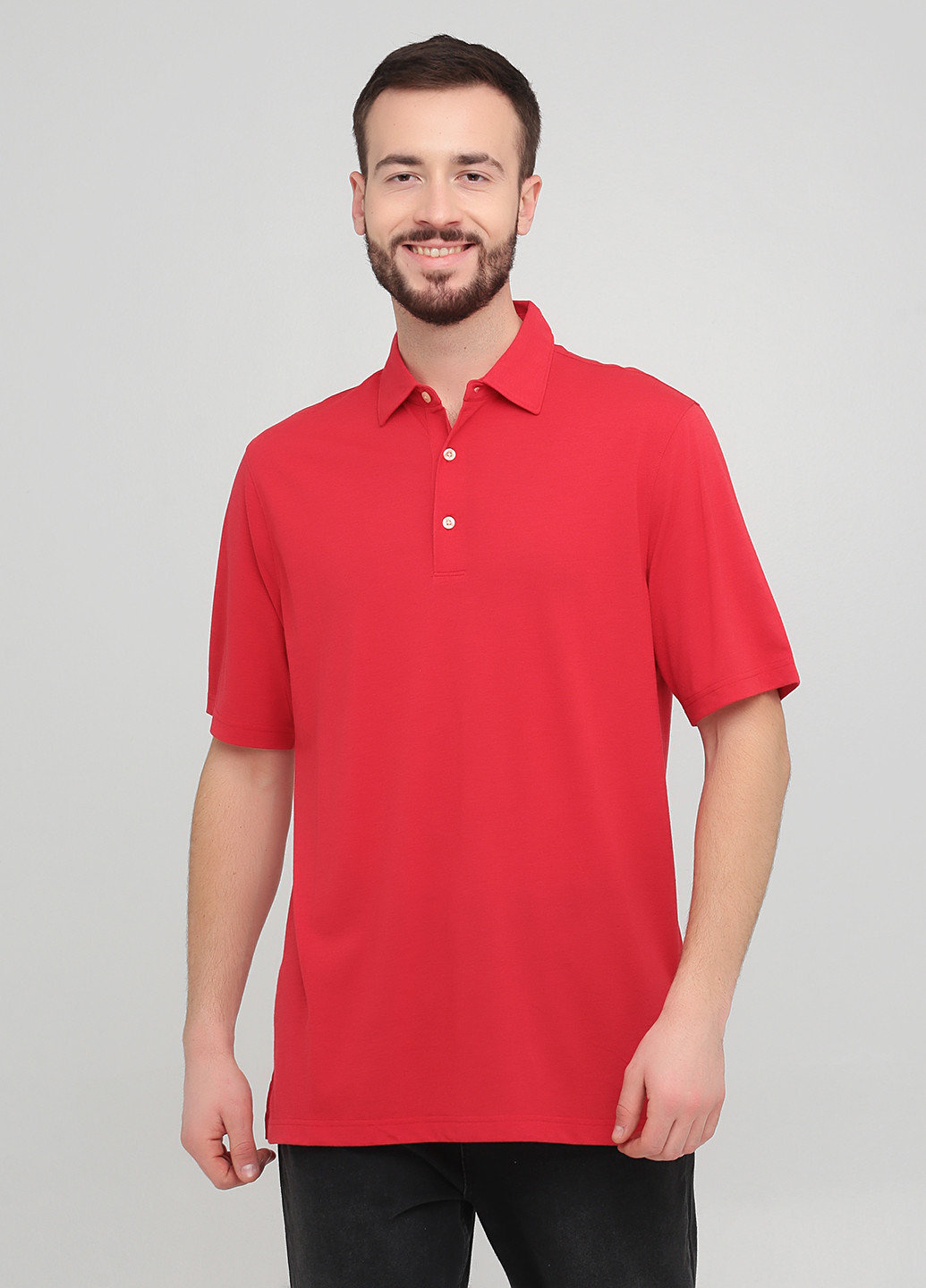 Коралловая футболка-поло для мужчин Greg Norman однотонная